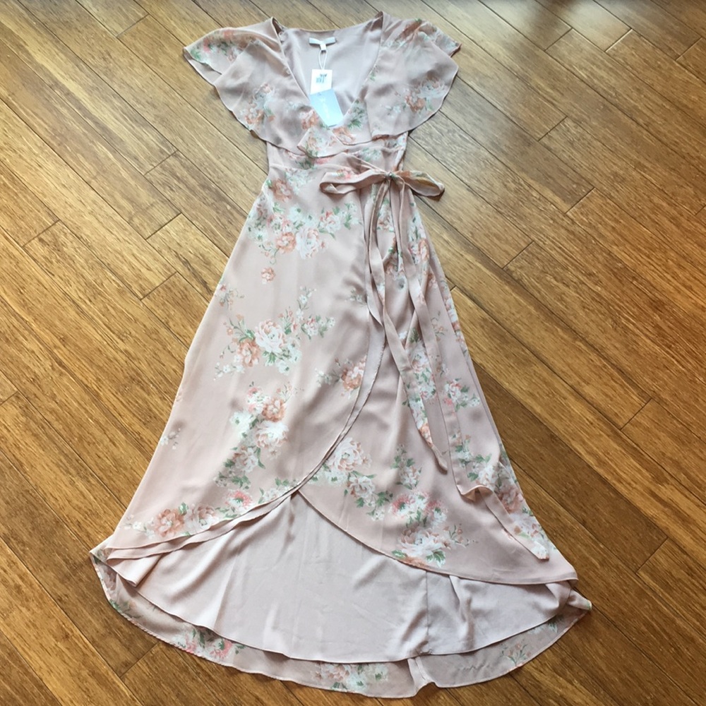 Blush Floral Wrap Dress 🌸